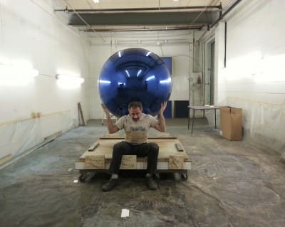 Blue Chrome Sphere for Lady Gaga