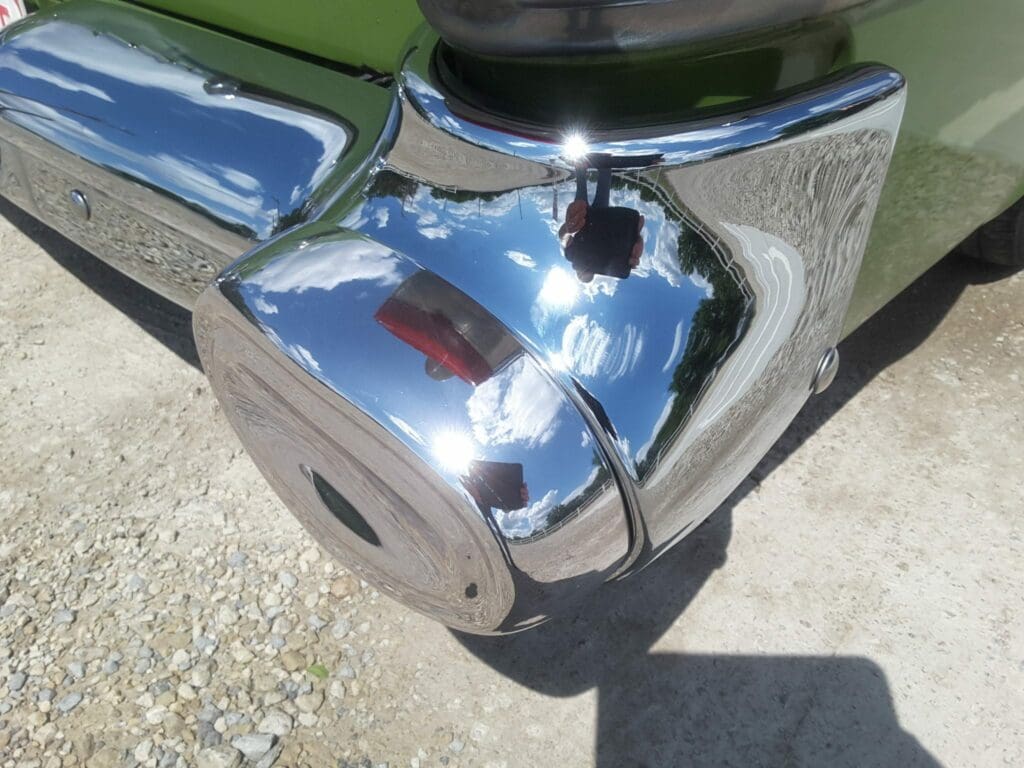 Completed chrome restoration on a 57 Pontiac using Cosmichrome