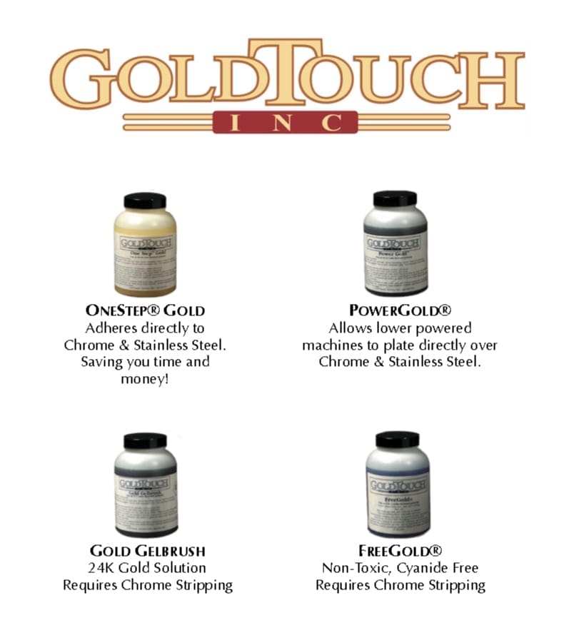 Gold Touch Inc 24k Gold brush plating systems and solutions for gold plating .